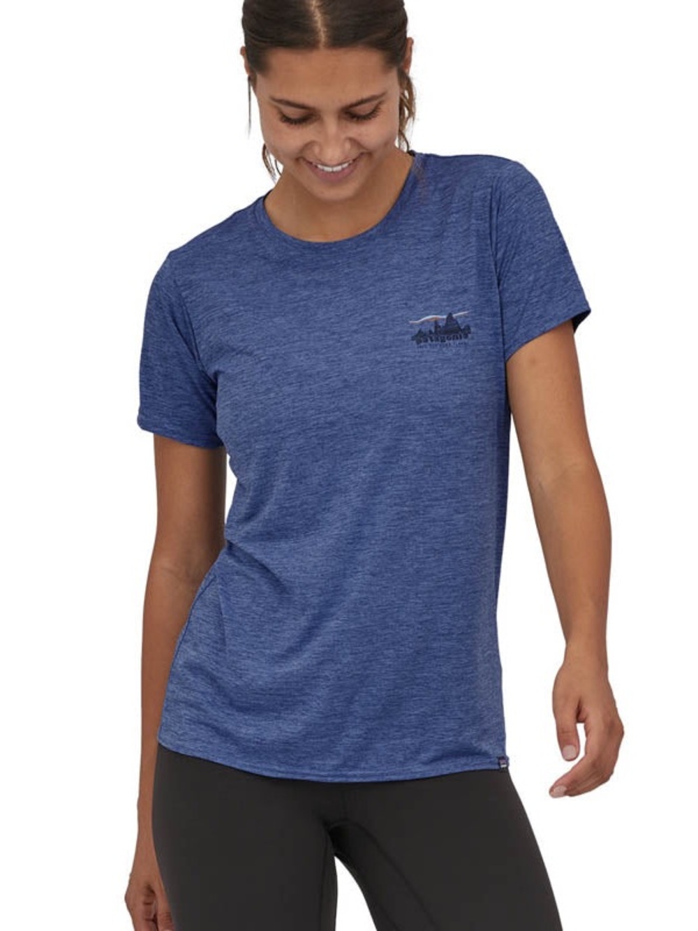 Patagonia Women’s Capilene Cool Blue Graphic Short Sleeve T-Shirt Size XS